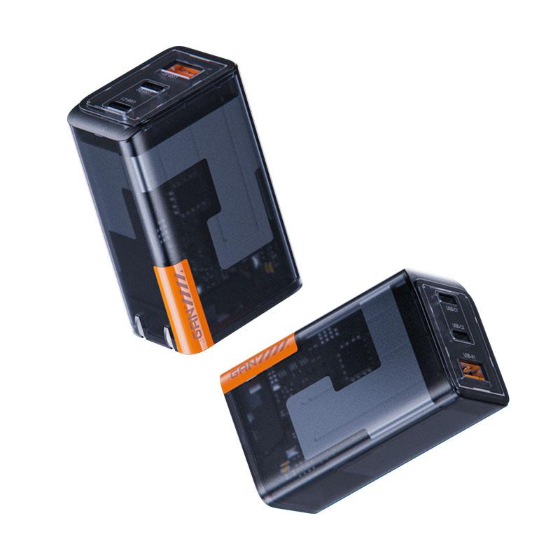 透明機(jī)甲風(fēng)65W多口氮化鎵充電器（2C1A）